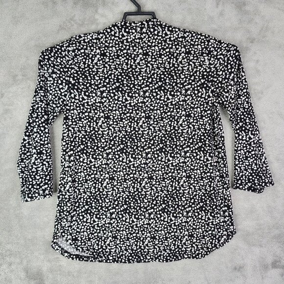 Women's 41 Hawthorn Blouse Top Black & White Polka Dot V-Neck Size S - Picture 7 of 10